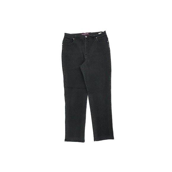 Gloria Vanderbilt Denim - Gloria Vanderbilt Amanda Jeans Womens 14 Black High Rise Straight Leg Denim